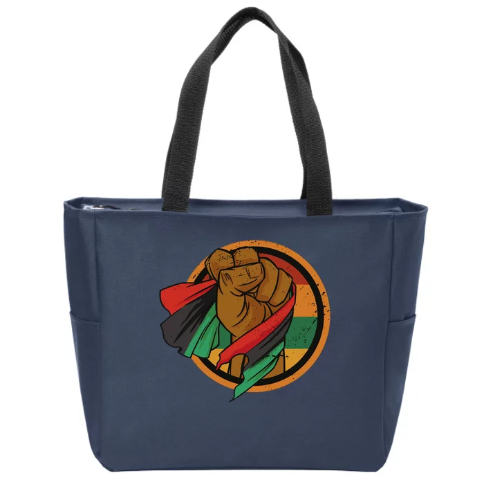 African Flag Hand Zip Tote Bag