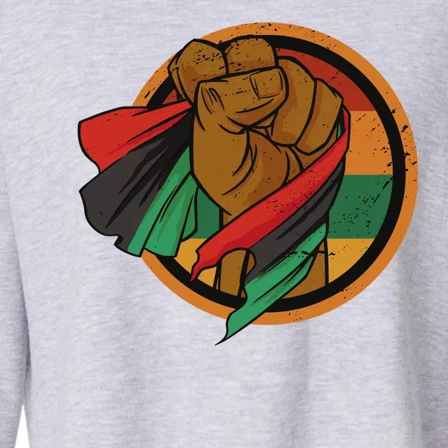 African Flag Hand Cropped Pullover Crew