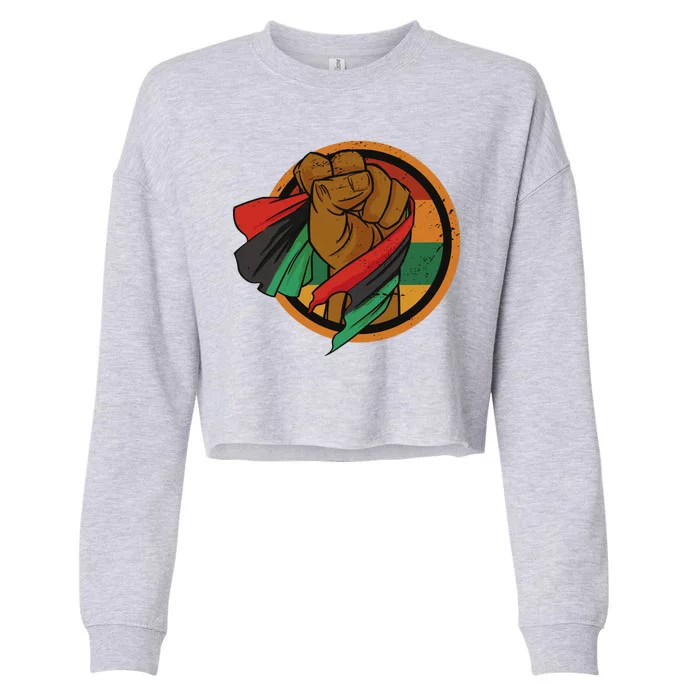 African Flag Hand Cropped Pullover Crew