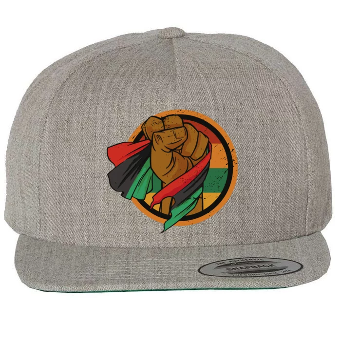 African Flag Hand Wool Snapback Cap