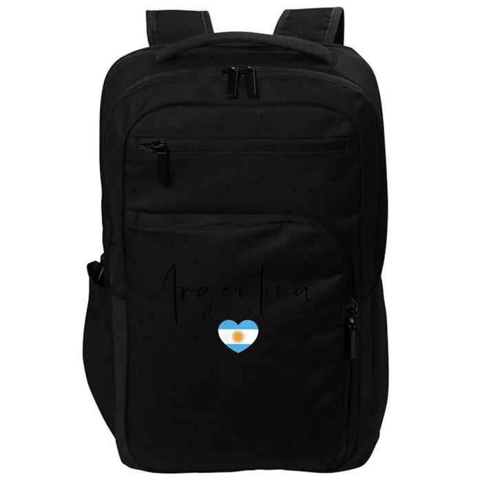 Argentina Flag Heart Argentina Soccer Jersey South America Impact Tech Backpack