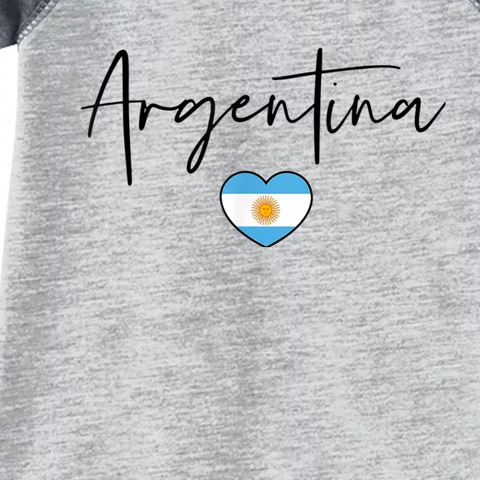 Argentina Flag Heart Argentina Soccer Jersey South America Infant Baby Jersey Bodysuit