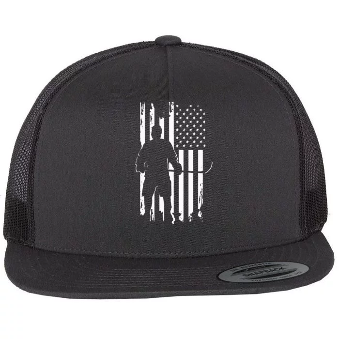 American Flag Hockey Apparel Hockey Flat Bill Trucker Hat