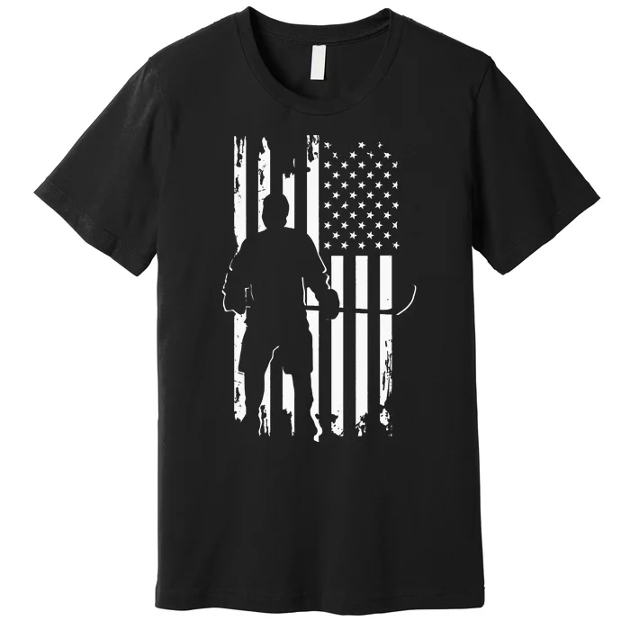 American Flag Hockey Apparel Hockey Premium T-Shirt