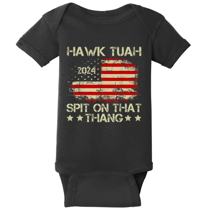 American Flag Hawk Tuah 24 Spit On That Thang Baby Bodysuit