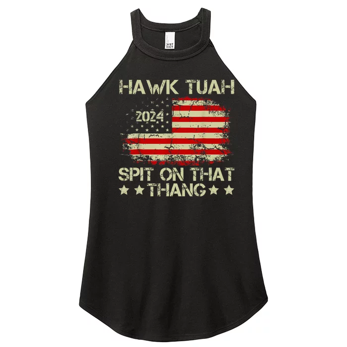 American Flag Hawk Tuah 24 Spit On That Thang Women’s Perfect Tri Rocker Tank