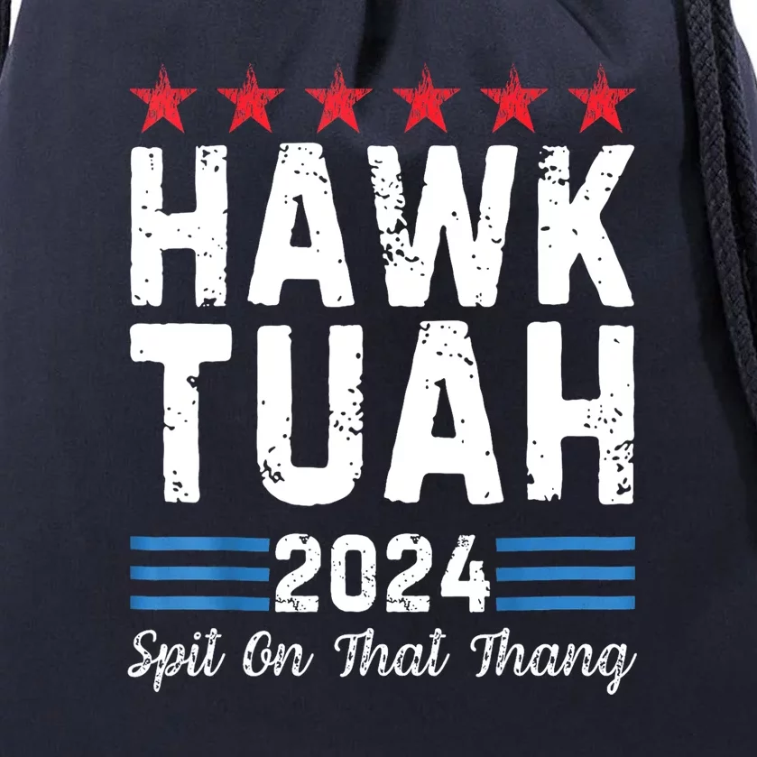 American Flag Hawk Tush Spit On That Thang 4th Of July Gift Drawstring Bag