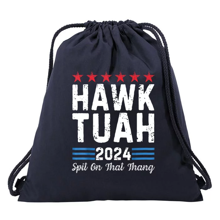 American Flag Hawk Tush Spit On That Thang 4th Of July Gift Drawstring Bag