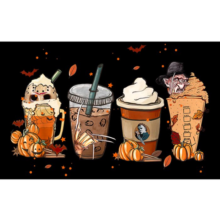 Autumn Fall Horror Latte Coffee Cups Ghost Halloween Bumper Sticker