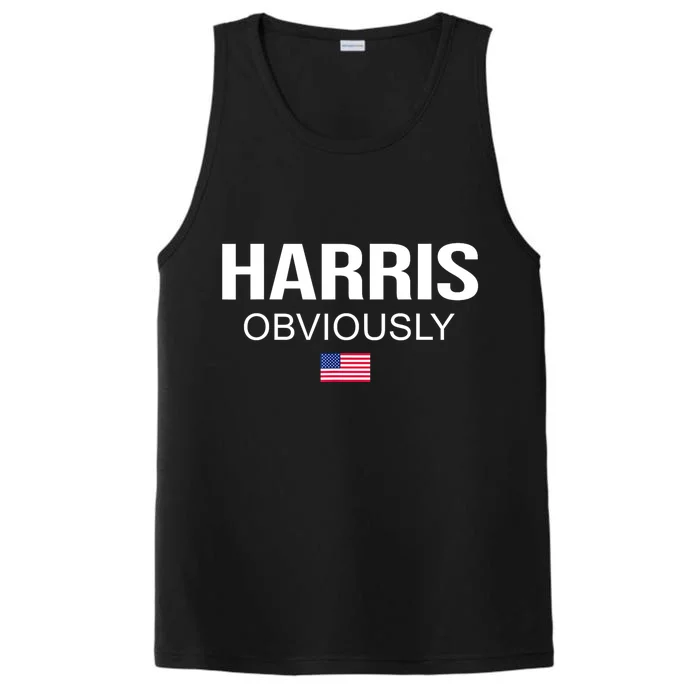 American Flag Harris Obviously For President 2024 Kamala Gift Performance Tank