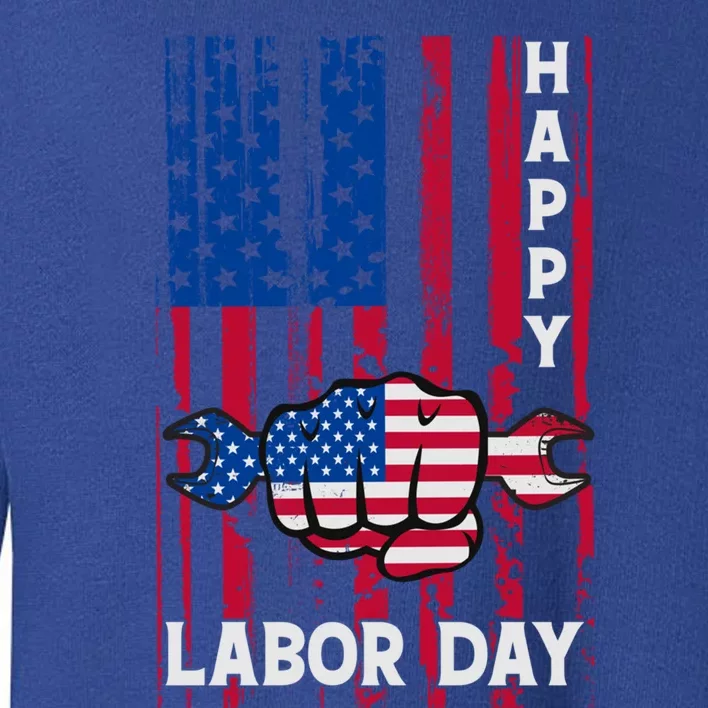 American Flag Happy Labor Day Meaningful Gift Toddler Sweatshirt