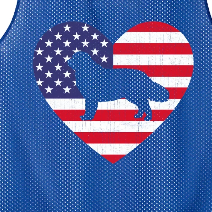 American Flag Heart Newfoundland Dog 4Th Of July Patriotic Gift Mesh Reversible Basketball Jersey Tank