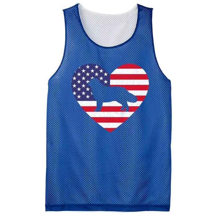 American Flag Heart Newfoundland Dog 4Th Of July Patriotic Gift Mesh Reversible Basketball Jersey Tank