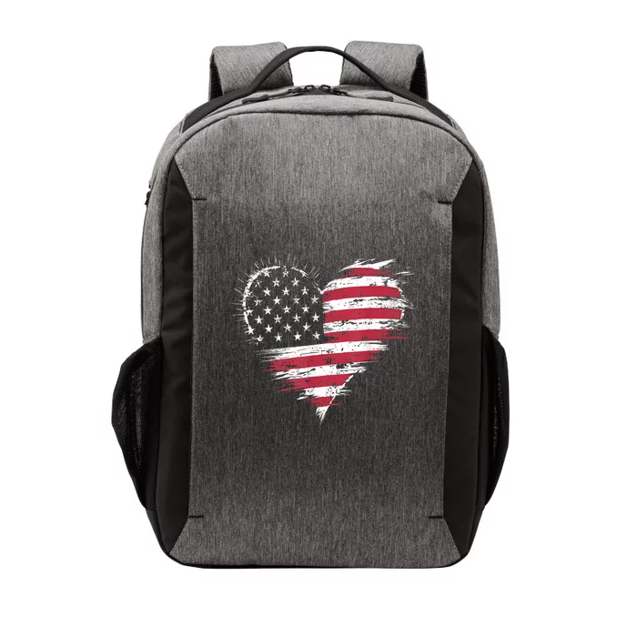 American Flag Heart Women 4th Of July Patriotic Usa Vector Backpack