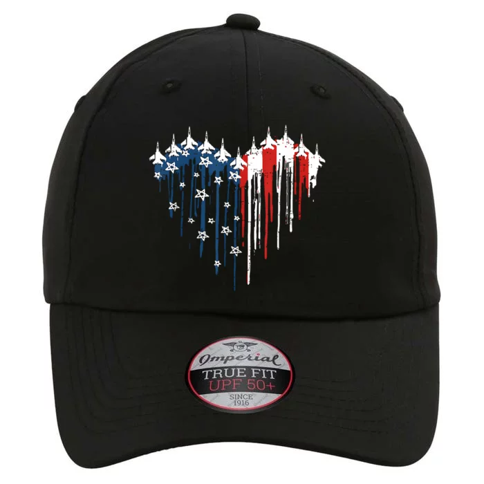 Airplane Flag Heart America 4th Of July The Original Performance Cap