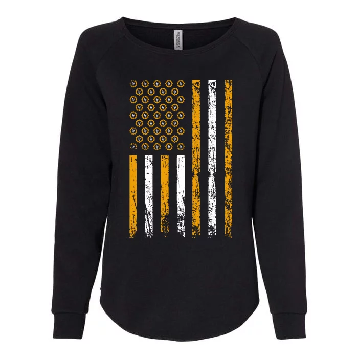 American Flag Holiday Wrench Decoration Labor Day Gift Womens California Wash Sweatshirt