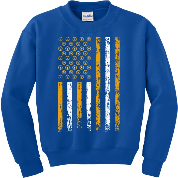 American Flag Holiday Wrench Decoration Labor Day Gift Kids Sweatshirt