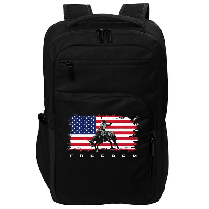 American Flag Horse Riding Apparel Rodeo Impact Tech Backpack