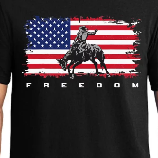 American Flag Horse Riding Apparel Rodeo Pajama Set