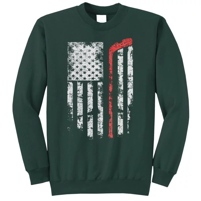 American Flag Hockey Team Gift Hockey Dad Mom Tall Sweatshirt