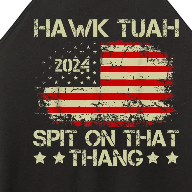 American Flag Hawk Tuah 24 Spit On That Thang Women’s Perfect Tri Rocker Tank