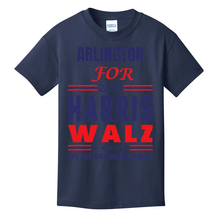 Arlington For Harris Walz We Are Not Going Back Kids T-Shirt