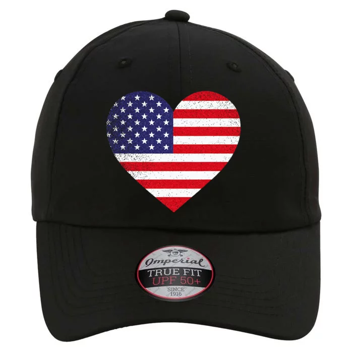 American Flag Heart 4th Of July USA Love Patriotic Pride The Original Performance Cap