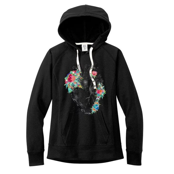 Anatomical Flower Heart Women's Fleece Hoodie