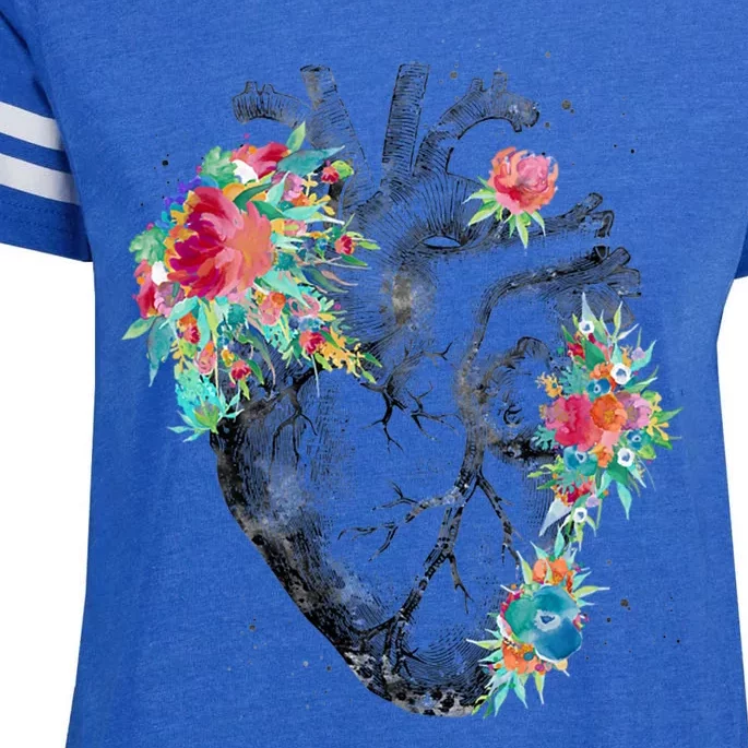 Anatomical Flower Heart Enza Ladies Jersey Football T-Shirt