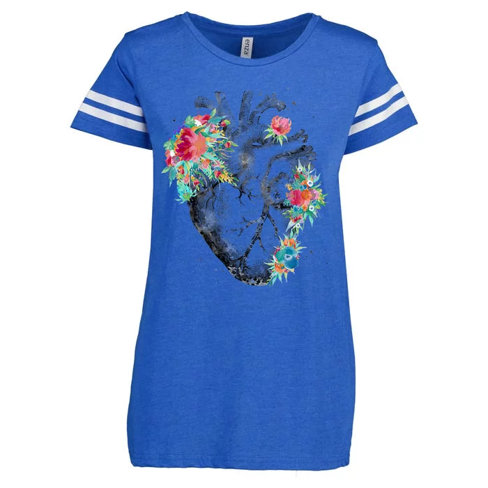 Anatomical Flower Heart Enza Ladies Jersey Football T-Shirt