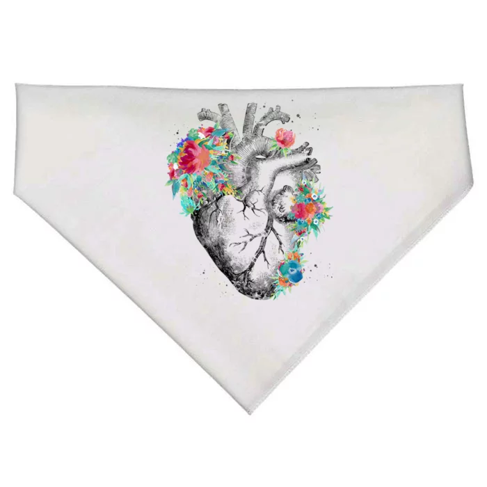 Anatomical Flower Heart USA-Made Doggie Bandana