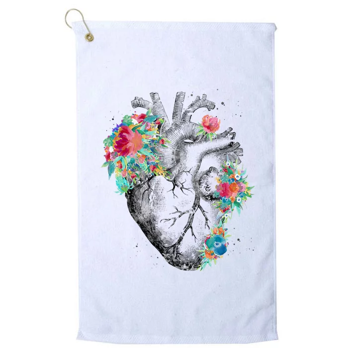 Anatomical Flower Heart Platinum Collection Golf Towel