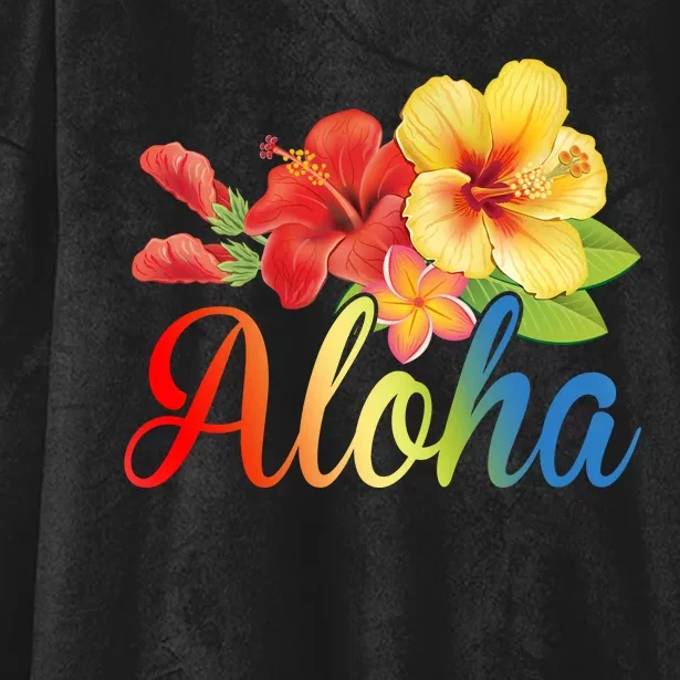 Aloha Floral Hawaiian Tropical Hooded Wearable Blanket