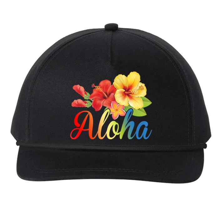 Aloha Floral Hawaiian Tropical Snapback Five-Panel Rope Hat