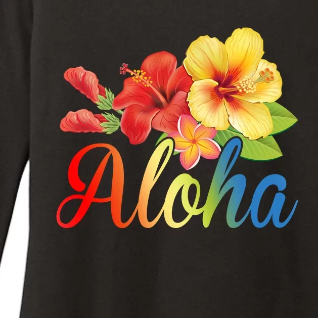 Aloha Floral Hawaiian Tropical Womens CVC Long Sleeve Shirt