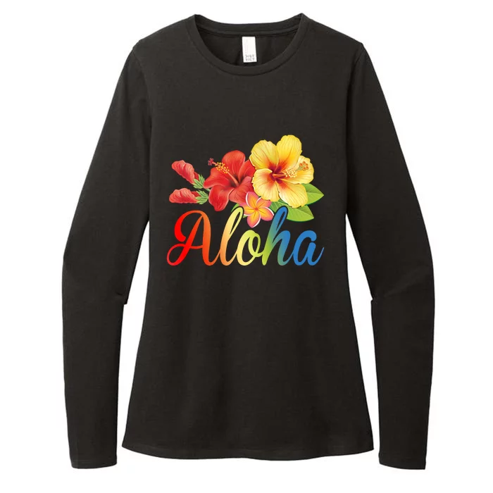 Aloha Floral Hawaiian Tropical Womens CVC Long Sleeve Shirt