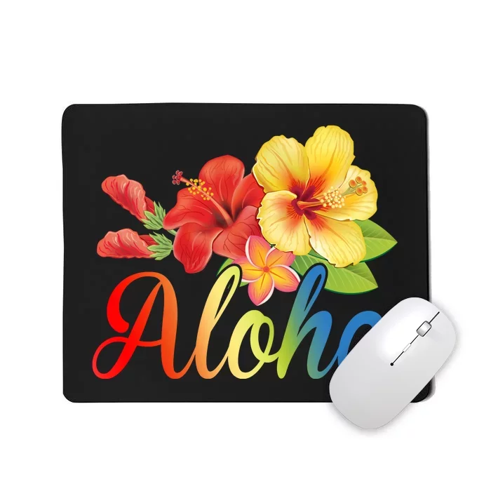 Aloha Floral Hawaiian Tropical Mousepad