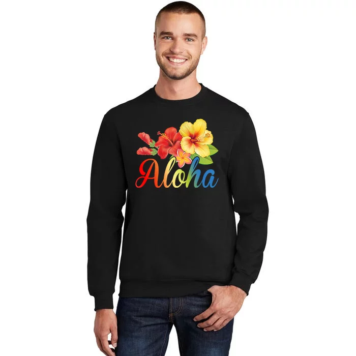 Aloha Floral Hawaiian Tropical Tall Sweatshirt