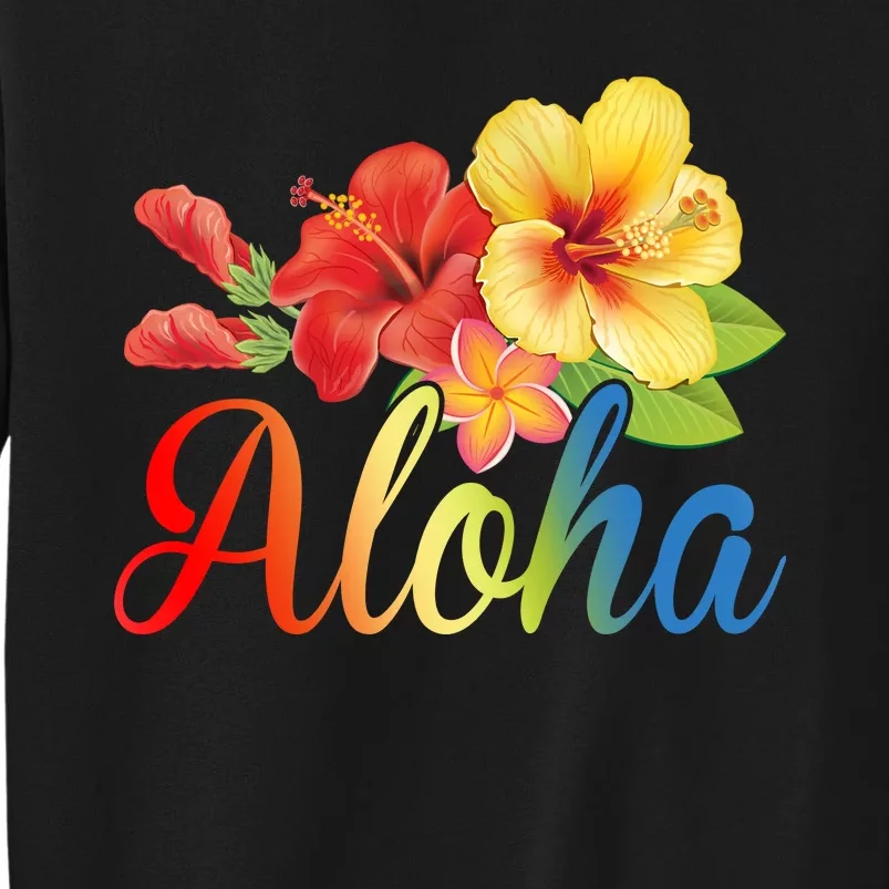 Aloha Floral Hawaiian Tropical Tall Sweatshirt