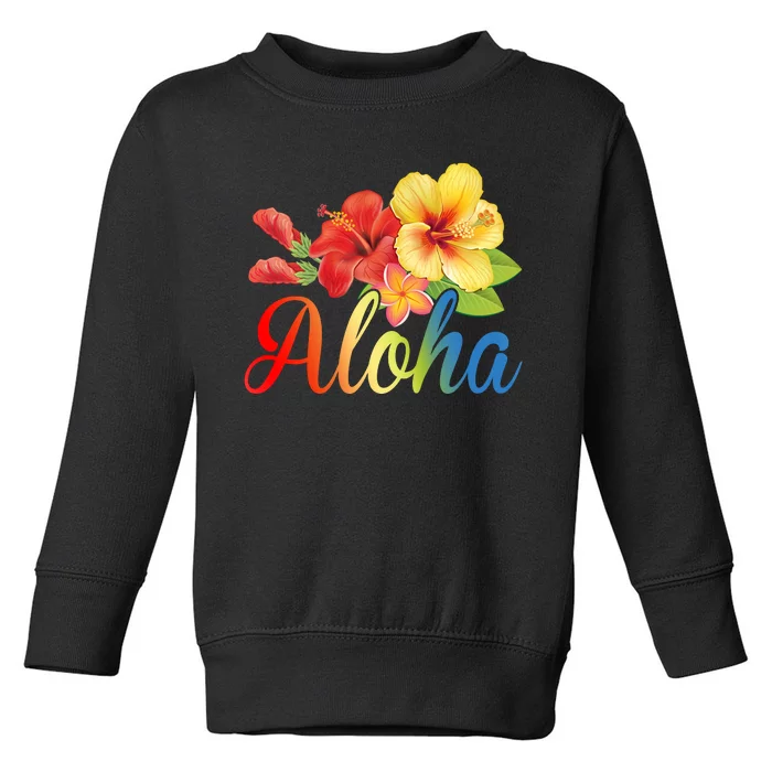 Aloha Floral Hawaiian Tropical Toddler Sweatshirt