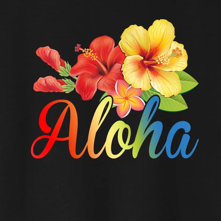 Aloha Floral Hawaiian Tropical Women's Crop Top Tee