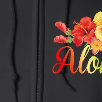 Aloha Floral Hawaiian Tropical Full Zip Hoodie