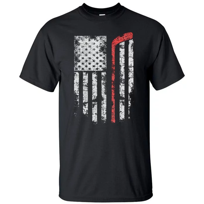 American Flag Hockey Team Gift Hockey Dad Mom Tall T-Shirt