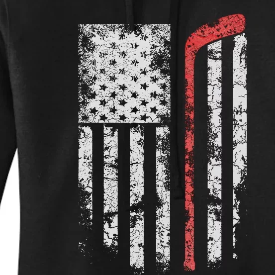 American Flag Hockey Team Gift Hockey Dad Mom Women's Pullover Hoodie