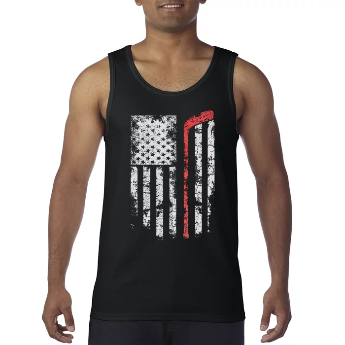 American Flag Hockey Team Gift Hockey Dad Mom Tank Top