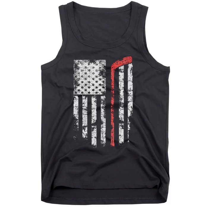 American Flag Hockey Team Gift Hockey Dad Mom Tank Top