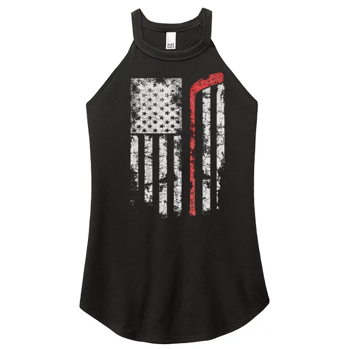 American Flag Hockey Team Gift Hockey Dad Mom Women’s Perfect Tri Rocker Tank