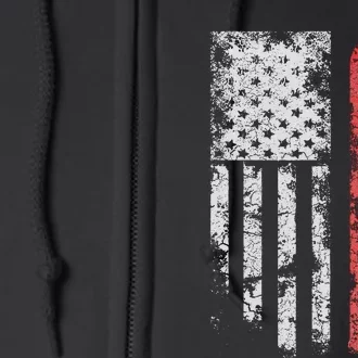 American Flag Hockey Team Gift Hockey Dad Mom Full Zip Hoodie