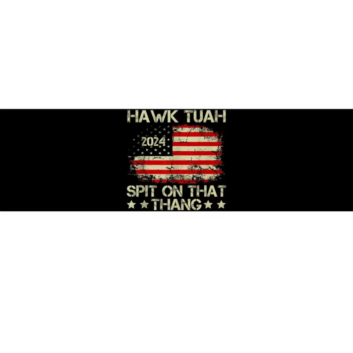 American Flag Hawk Tuah 24 Spit On That Thang Bumper Sticker