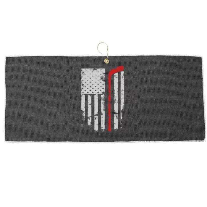 American Flag Hockey Team Gift Hockey Dad Mom Large Microfiber Waffle Golf Towel